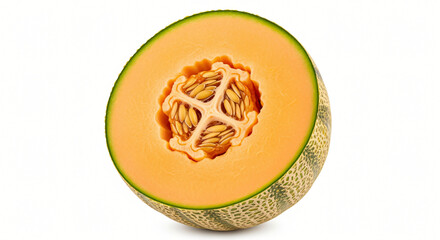 Cantaloupe Half: Fresh and Juicy Fruit Slice