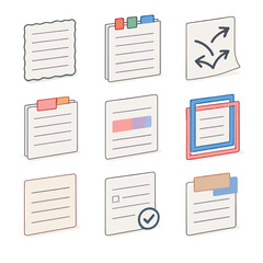Stamp paper piece icons icon creative note digital gradient colored sticky geometric