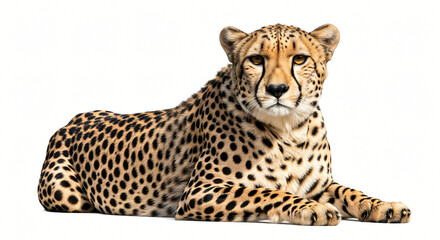Fototapeta premium Majestic Cheetah Portrait on White Background