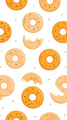 Obraz premium Circular bagel pattern on white