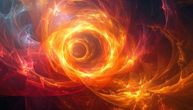 Abstract swirling fiery vortex