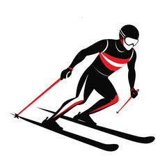 skier on a snowboard vector
