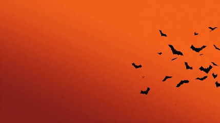 This Halloween black and orange gradient background with a minimalist bat silhouette is perfect for corporate and professional designs. It's a spooky yet elegant seasonal theme for festive branding.