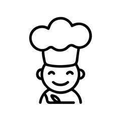 A cheerful cook with a large chef's hat and a spoon is ready to prepare a delicious meal for everyone