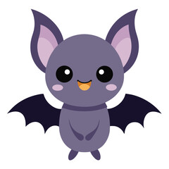 Adorable Cartoon Bat Character with Big Eyes and a Sweet Smile Perfect for Halloween or Children s Designs