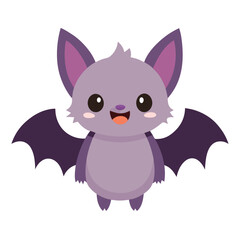 Cute Cartoon Bat Illustration for Halloween and Spooky Season Designs Featuring a Friendly and Playful Bat Character