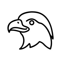 Simple graphic outline of an eagle head profile with sharp beak and focused eye design element for art