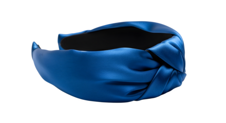 Satin headband with knot detail, isolated on white background
