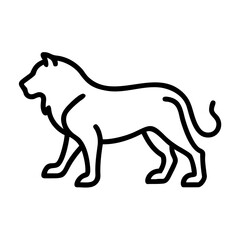 A majestic feline outline stands powerfully on all fours with a regal and confident stance shown here