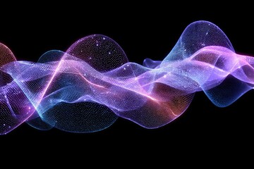 Abstract wave of glowing particles