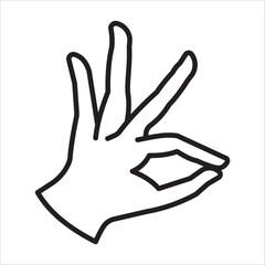 Sign language icon outline vector