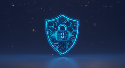 Fototapeta premium Cybersecurity Shield: Digital Protection, Data Security, Network Safety