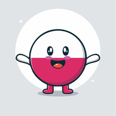 Obraz premium Cheerful Poland Flag Cartoon Character Embrace Polish Pride and National Identity with a Smile