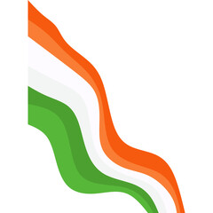 Waving Indian Flag Ribbon Illustration