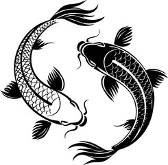 Two Koi Fish Yin Yang