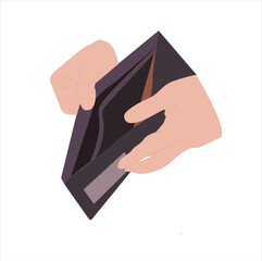 empty wallet.Empty leather chocolate or brown