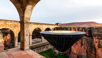 Ancient arches, floating disc