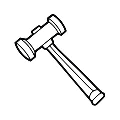 Simple line drawing of a judge s gavel with a wooden handle and head