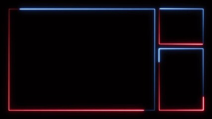 Live streaming Frame - animated blue and red neon overlay frame for live streaming and gaming templates