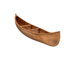 Wooden canoe isolated on transparent background