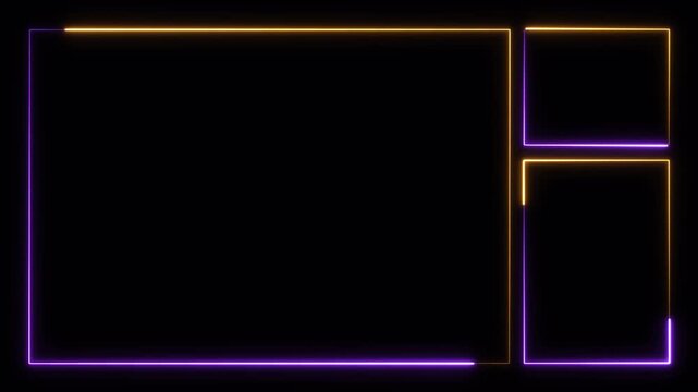 dynamic glowing purple and yellow streaming frame overlay for gaming and live content