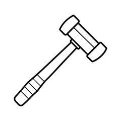 Simple outline drawing of a blacksmiths sledgehammer with a wooden handle