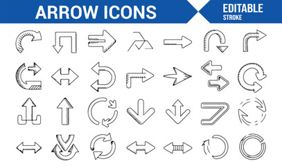 Set of Simple Arrow Icons, Perfect for Motion and Direction Design Themes