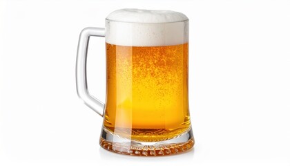 Refreshing Glass Mug Filled with Golden Beer Capturing the Essence of Relaxation and Enjoyment