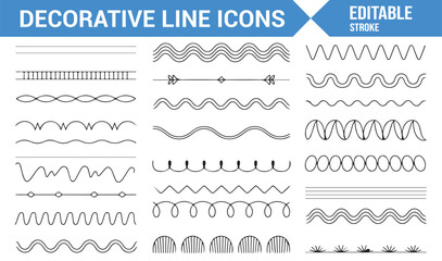 Abstract Line Art Icons Set for Graphic and Web Designers