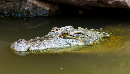 Fototapeta premium Crocodile head above water