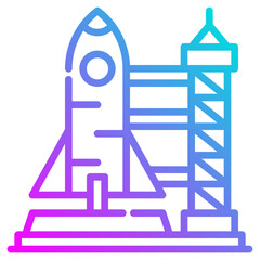 Launch pad. This is a vector single icon with a dashed line gradient style. It is suitable for various purposes, including website design, mobile app design, and logo design.