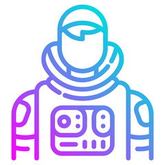 Spaceman. This is a vector single icon with a dashed line gradient style. It is suitable for various purposes, including website design, mobile app design, and logo design.