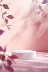 stone stand with pink background