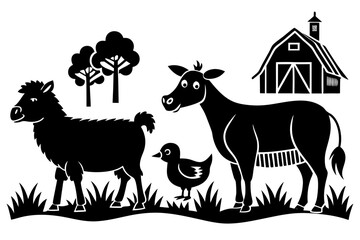 Vector illusion of wild animals collection