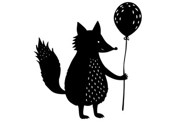 Vector illusion of a animal with balloon