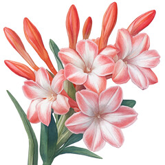 Fototapeta premium Tuberose Flower, watercolor painting vector, isolated on a white background.