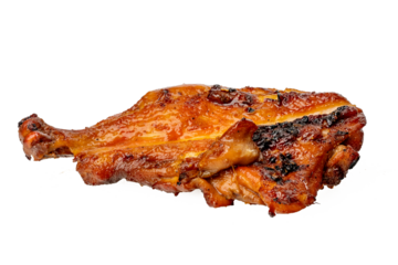 The Photo of grilled chicken on a skewer, a local food.