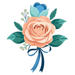 Bouquet of roses on a white background. vector illustration of a rose. abstract floral background.