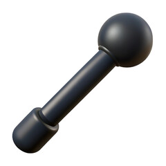 Three-dimensional stylized illustration of a dark gray rod with a spherical ball shape