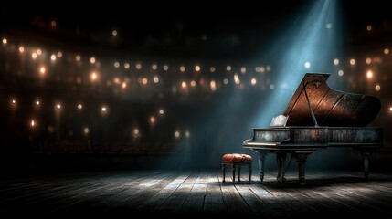 piano on a stage