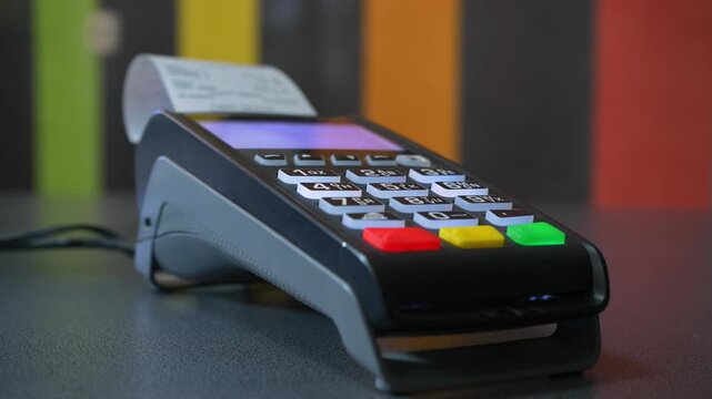 Card payments at the POS terminal. Printing a receipt after card payment