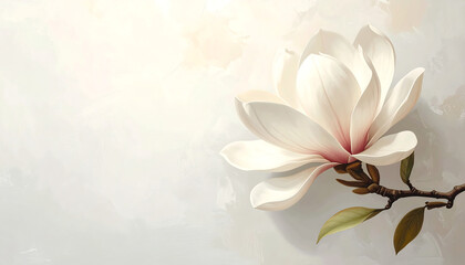 Fototapeta premium A magnolia blossoms with clean background