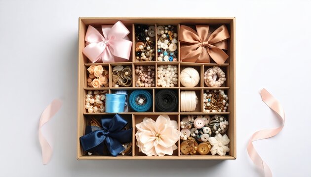 Organized Craft Supplies In A Box - Powered by Adobe