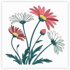 Graphic Flower and Leaves Icons