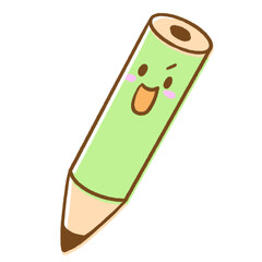 Cute Pencil Illustration with Smiling Face / かわいい鉛筆のイラスト