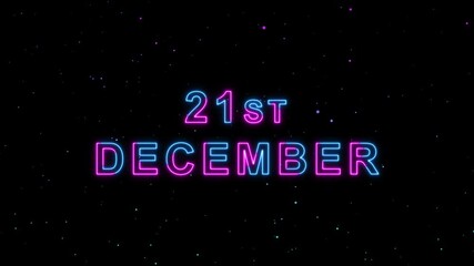 Video of 21st December Text Neon Glow Animation Motion Graphics