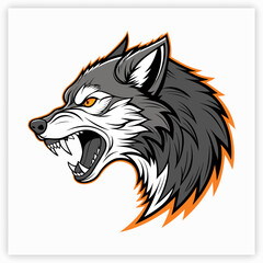 Fototapeta premium Hand-drawn wolf head silhouette vector for artistic illustrations