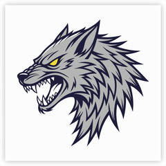 Hand-drawn wolf head silhouette vector for artistic illustrations