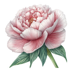 Peony Flower, watercolor painting vector, isolated on a white background. © John