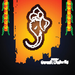 Happy Ganesh chaturthi images Vector illustration celebration post 